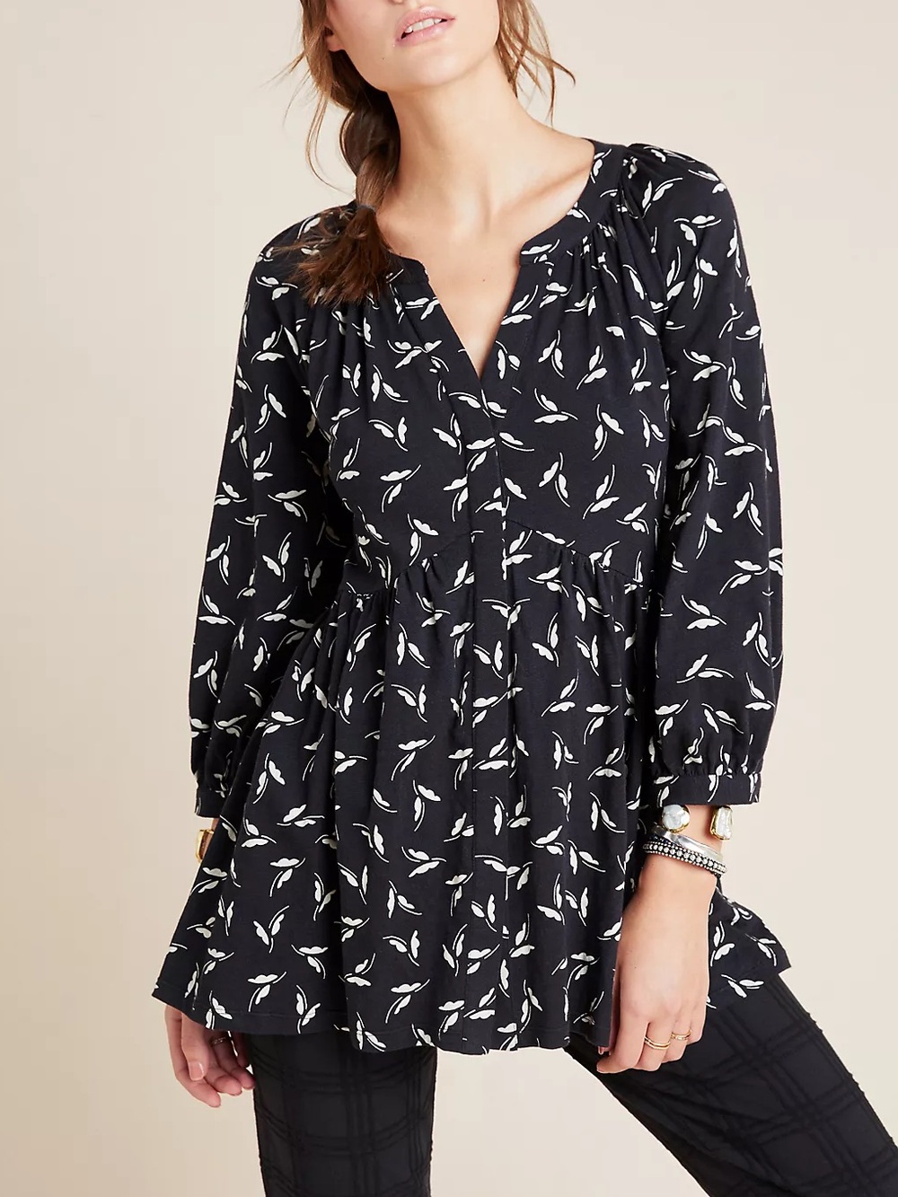Anthropologie Maeve Winona Babydoll Tunic Top Size Medium